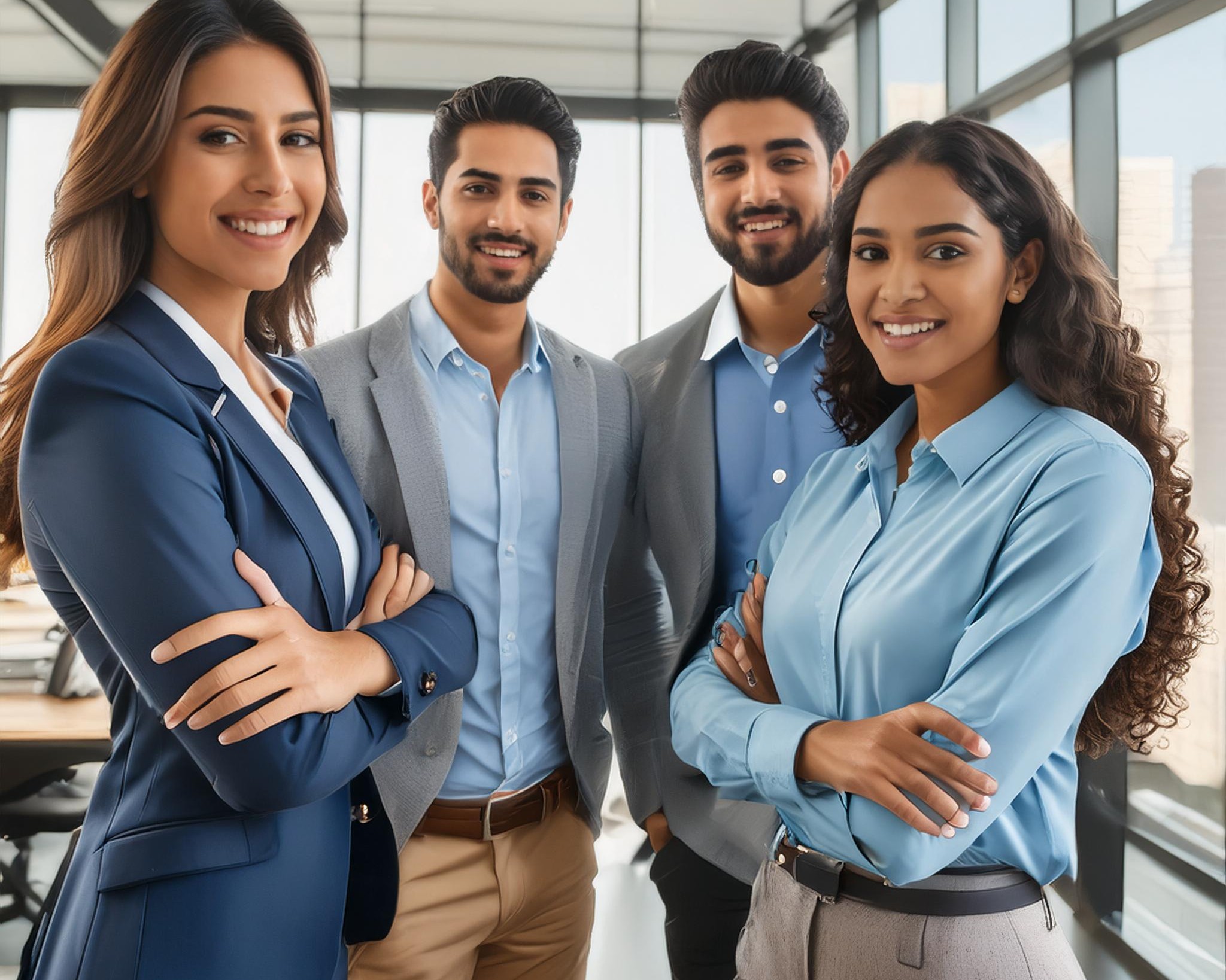 Firefly grupo de empleados jovenes reunidos en empresa 4313
